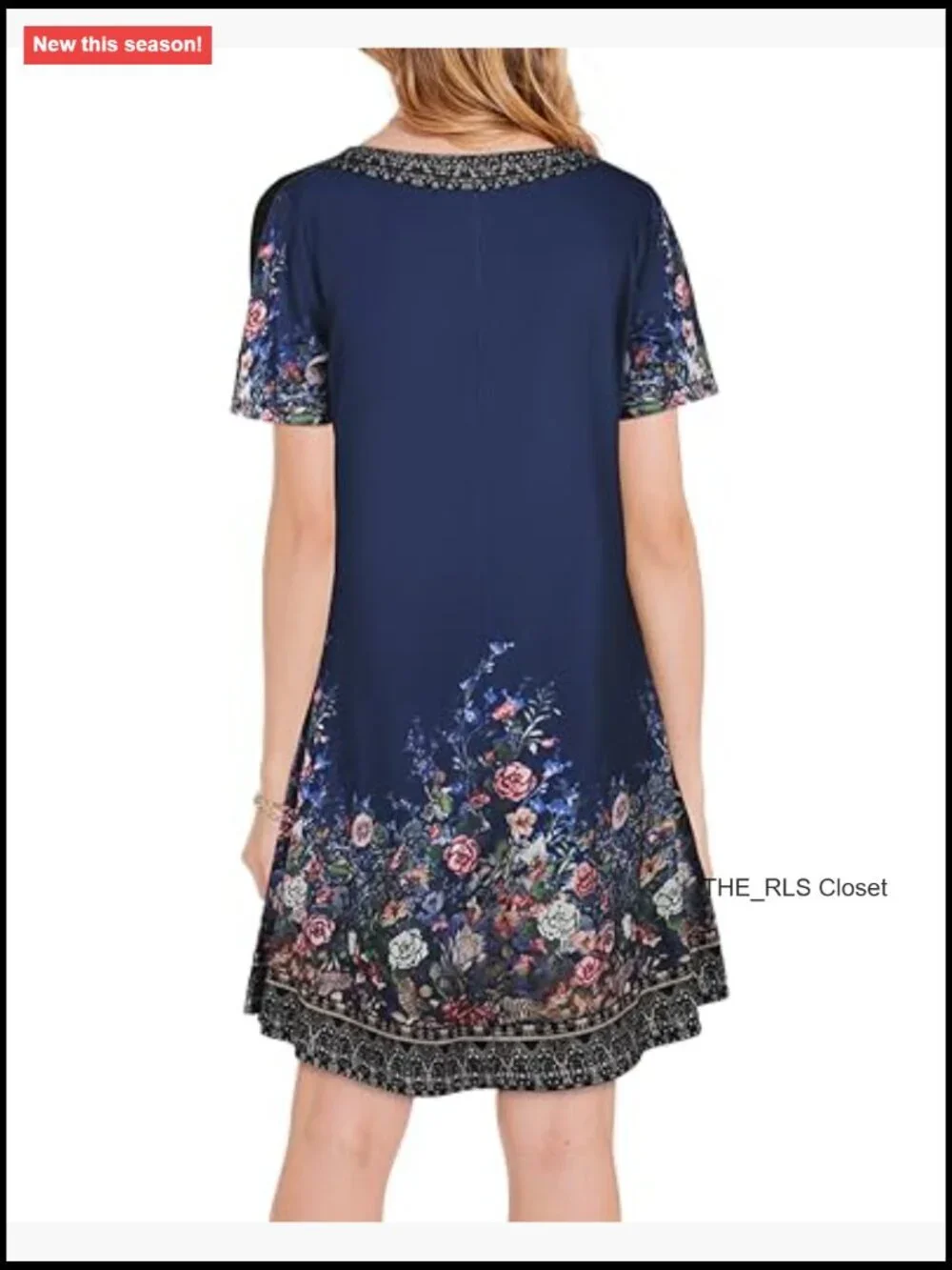 Short Sleeve Scoop Neck Casual Sundress with Pockets